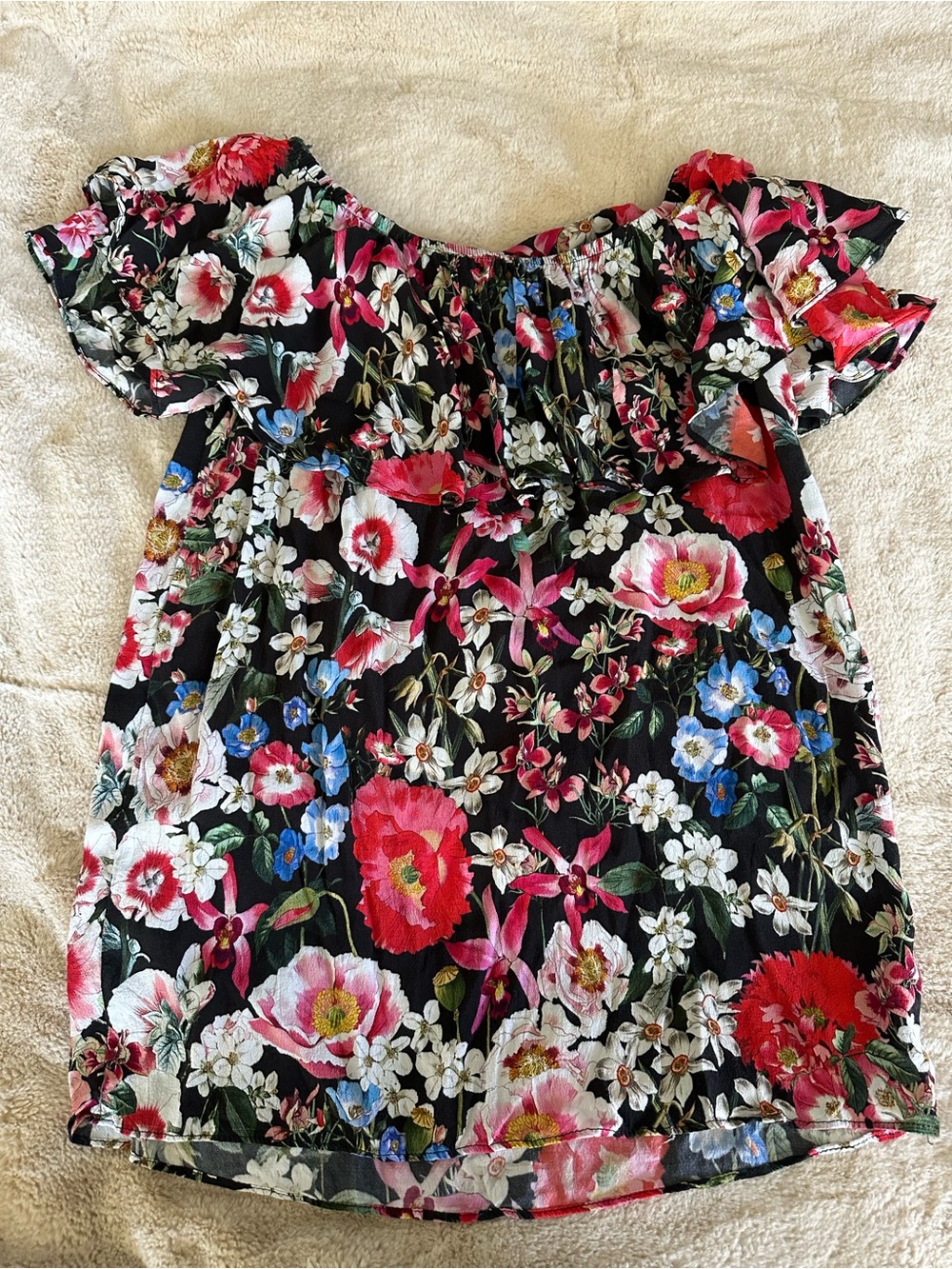 Zara woman floral ruffle top size XS